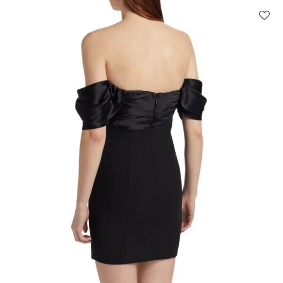 Cinq à Sept Sibyl Off-The-Shoulder Mini Dress in Black NWT - Picture 4 of 12